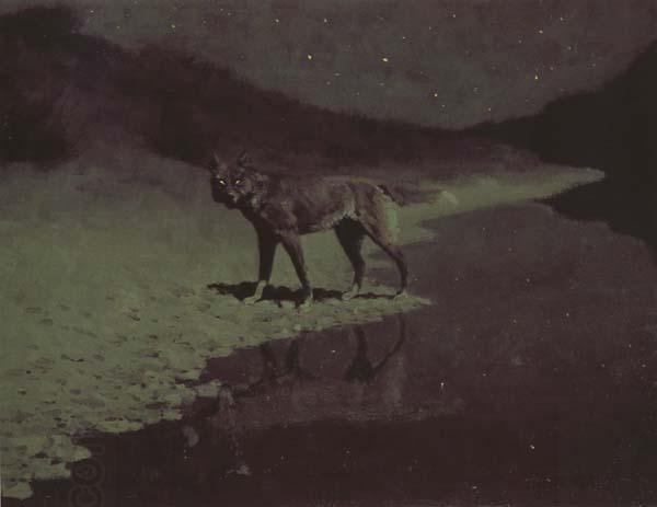 Frederic Remington Moon-light,wolf (mk43) China oil painting art